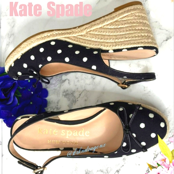 NWT Polka Dot Wedge Sandals Kate Spade Pajama Party Summer Cruise Sandal - Picture 5 of 16
